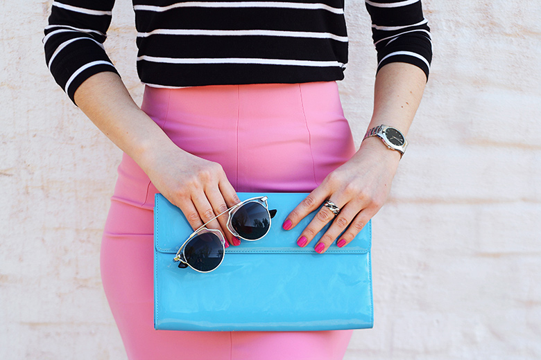 Shocking pink skirt